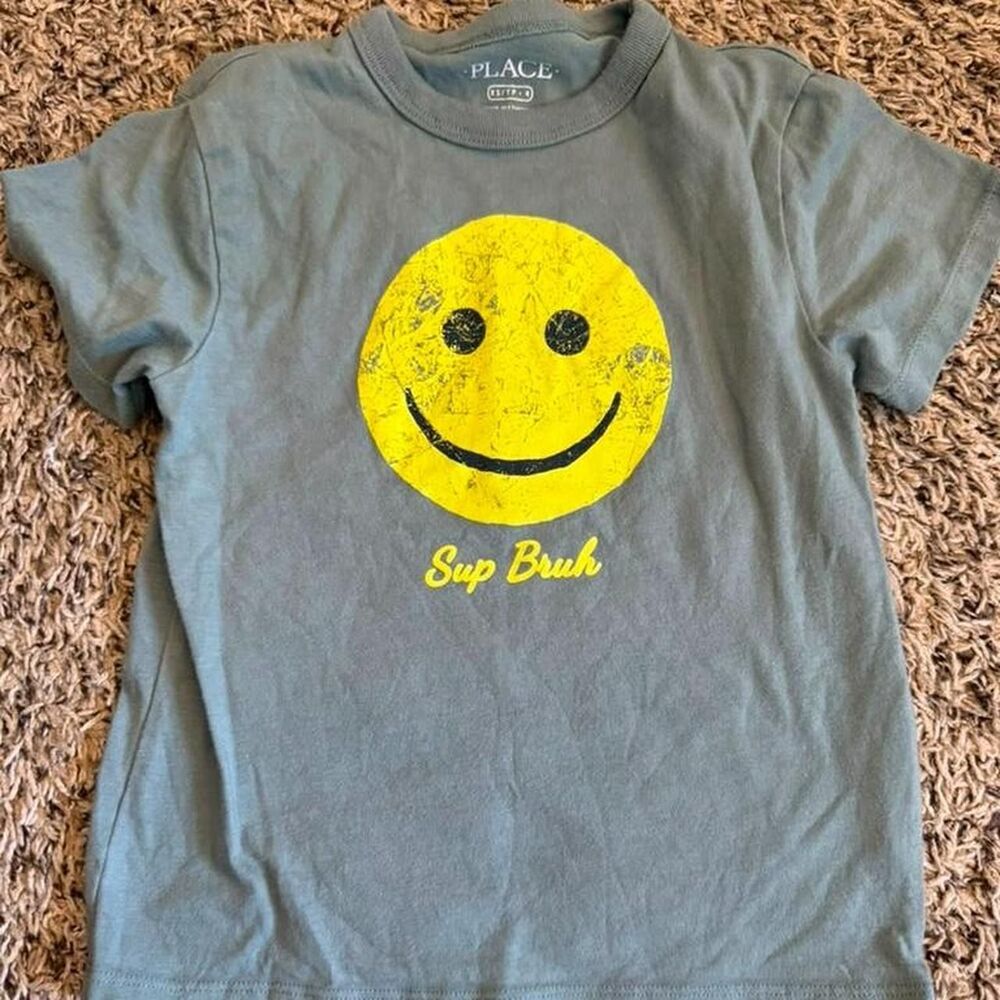 The-children-s-place Men's Grey and Blue T-shirt